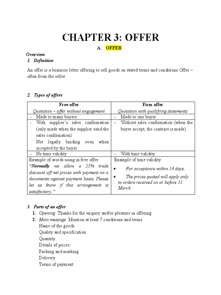 Understanding Firm Offers in Business | PDF | Trade | Market (Economics)