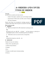 Chapter 4: Orders and Cover Letter of Order