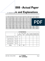 JMET 2008 - Actual Paper: Answers and Explanations