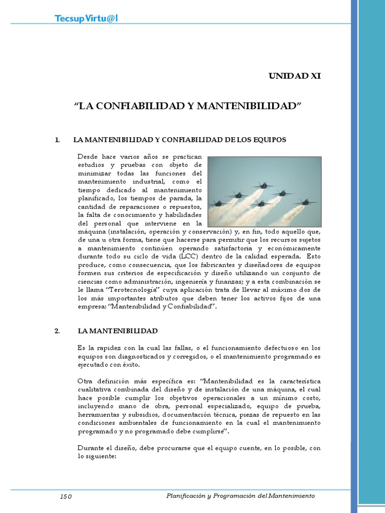 11 La Confiabilidad Y Mantenibilidad Pdf Ingeniería De