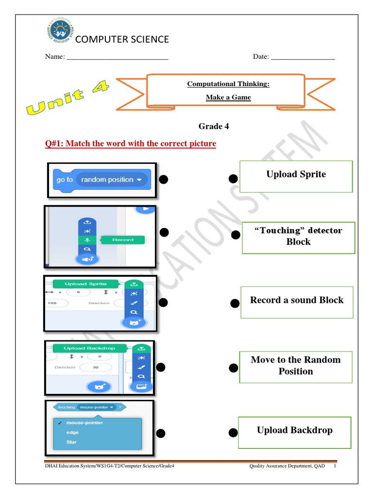 Worksheet Grade 4 Computer | PDF