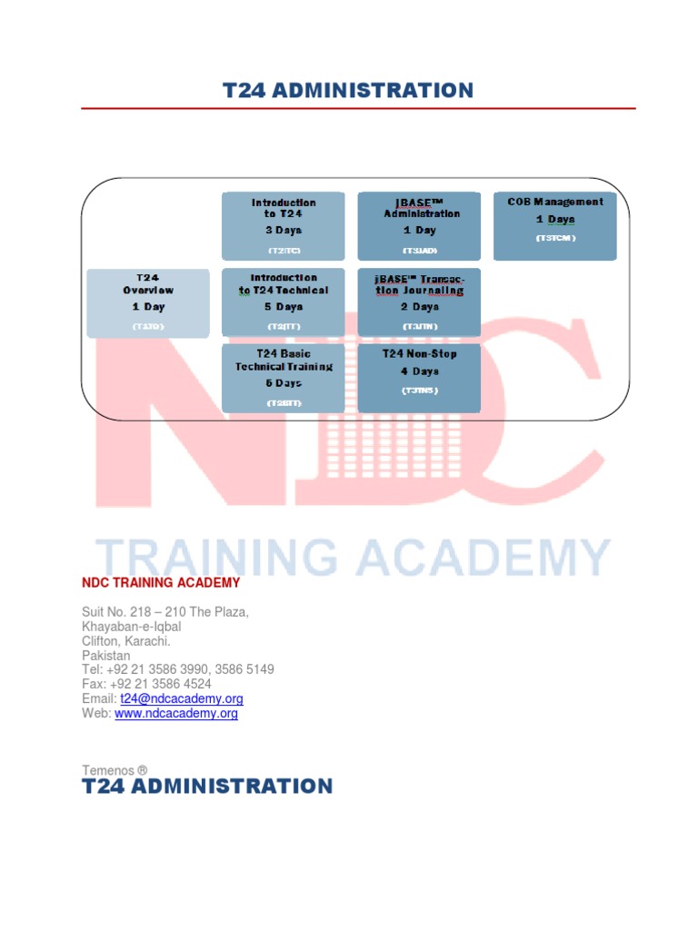 T24 Administration: NDC Training Academy | PDF | Business