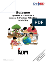 Science: Quarter 1 - Module 1 Lesson 3: Factors Affecting Solubility