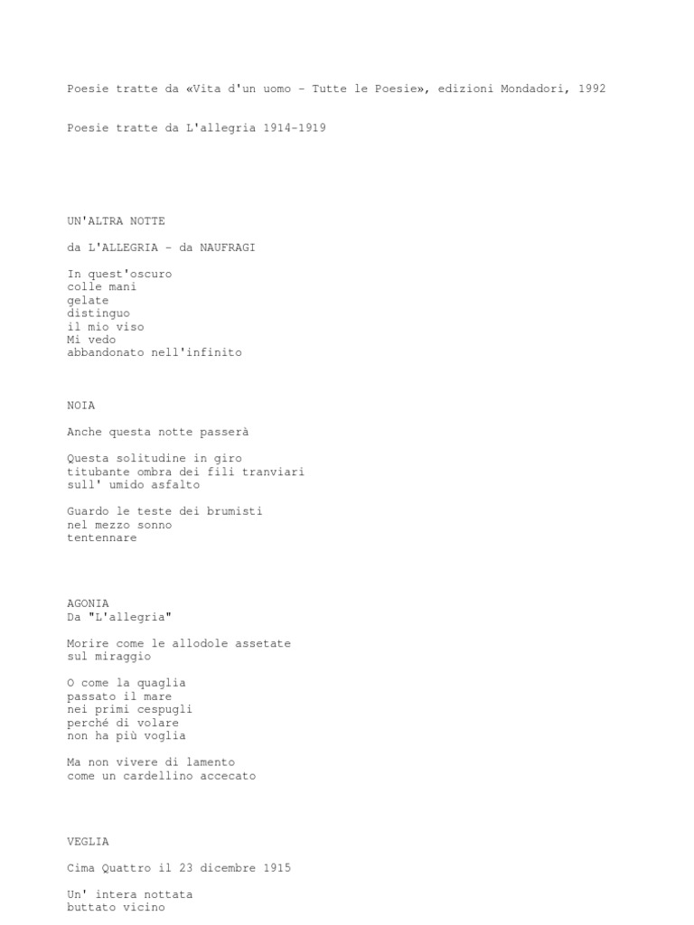 La Poesia Più Corta Di Ungaretti