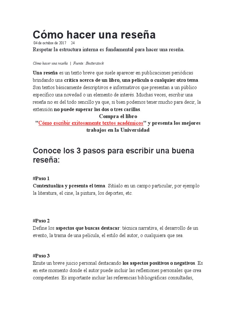 Guía para Escribir Reseñas Efectivas | PDF