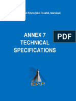 Annex 7 Technical Specifications: 300 Bedded Allama Iqbal Hospital, Islamabad