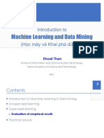 Machine Learning and Data Mining: Introduction to (Học máy và Khai phá dữ liệu)