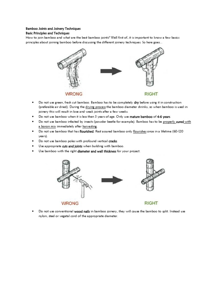 Bamboo Joints and Joinery Techniques, PDF, Bamboo
