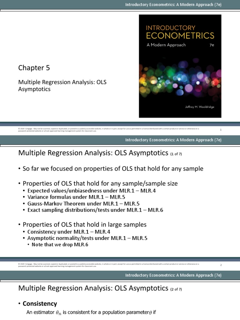 CH05 - Wooldridge - 7e PPT - 2pp | PDF | Ordinary Least Squares