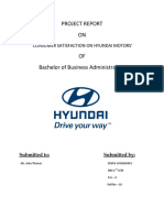 Project Report ON: Consumer Satisfaction On Hyundai Motors'