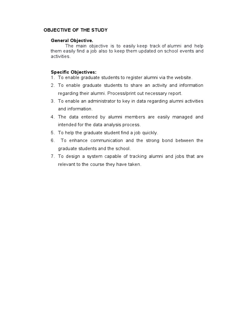 Objective of The Study g2 | PDF | Career & Growth