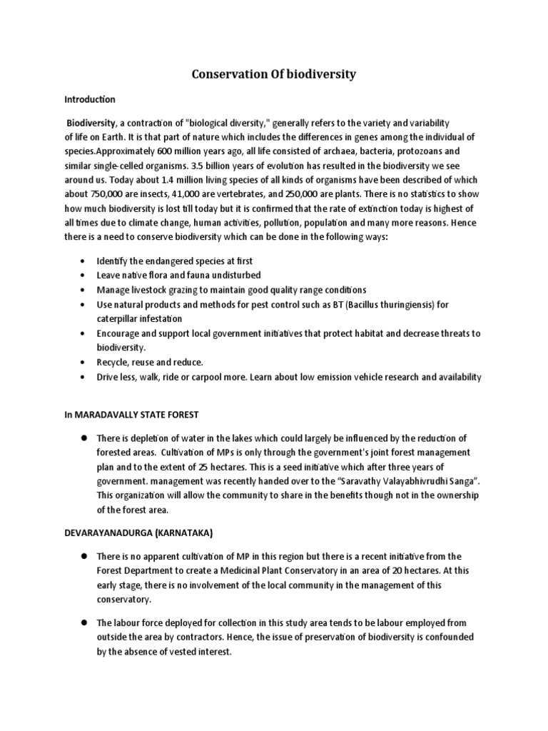 Conservation of Biodiversity | PDF | Biodiversity | Conservation Biology