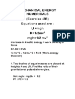 Cottons MECHANICAL ENERGY NUMERICALS