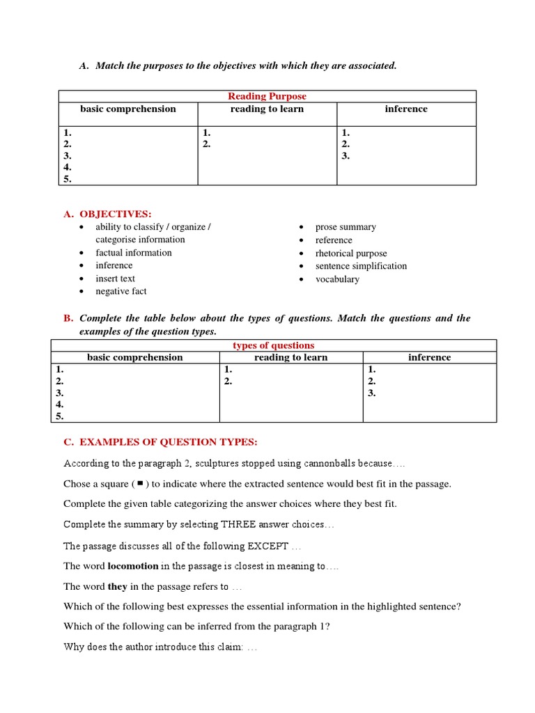 Types of Questions | PDF | Language Arts & Discipline