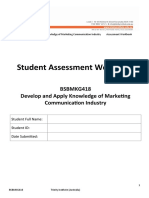 BSBMKG418 - Assessment Workbook v1.0