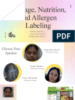 FSE113-Package, Nutrition and Allergen Labeling