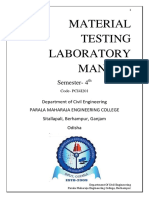 Material Testing Laboratory Manual: Semester-4