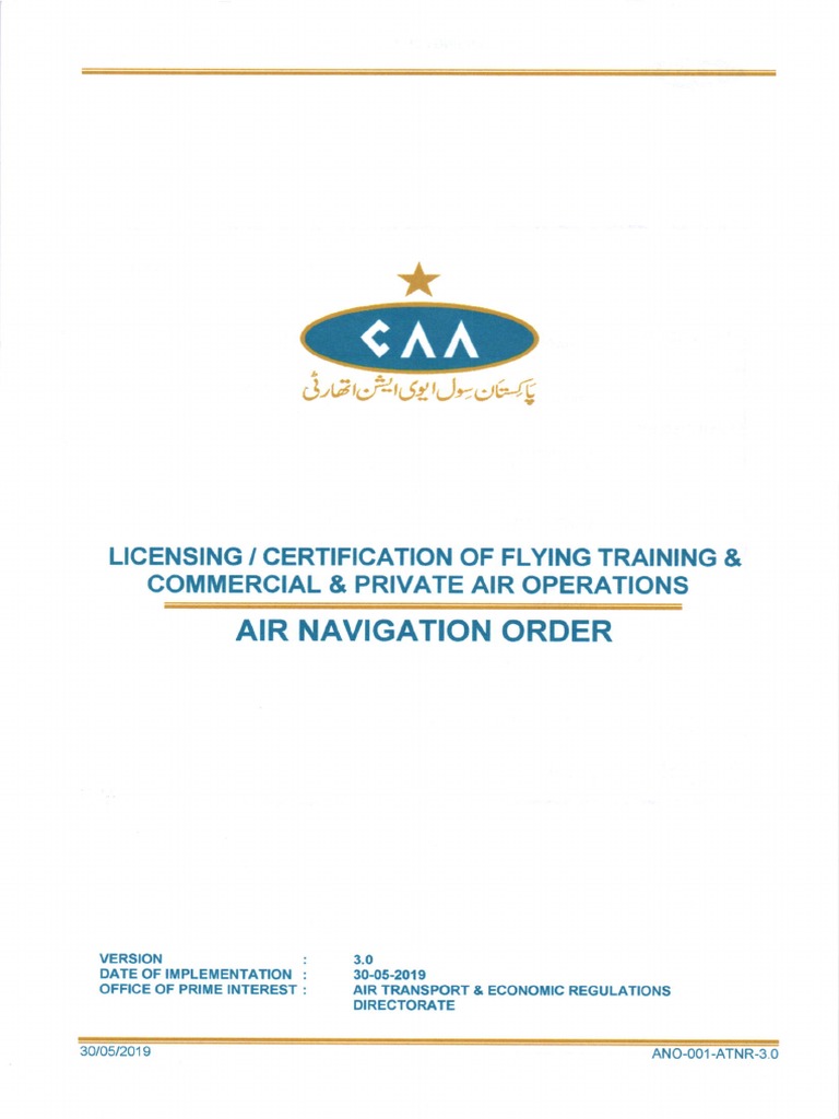 CAA Air Navigation Order Overview | PDF | Airlines | Aircraft