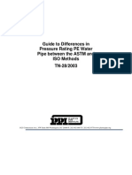 Guide To Differences in Pressure Rating PE Water Pipe Between The ASTM and ISO Methods TN-28/2003