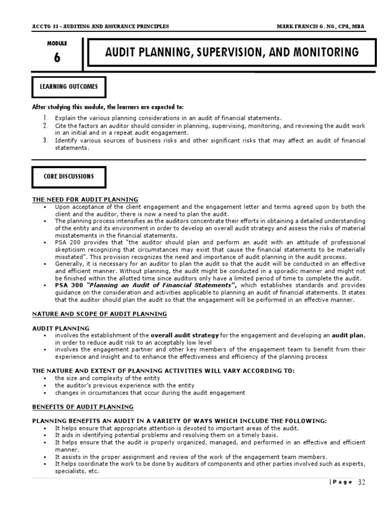Audit Planning: Key Steps and Benefits | PDF | Audit | Internal Control