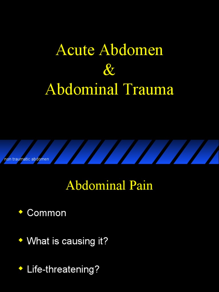 Acute Abdomen & Abdominal Trauma | PDF | Abdomen | Medical Specialties
