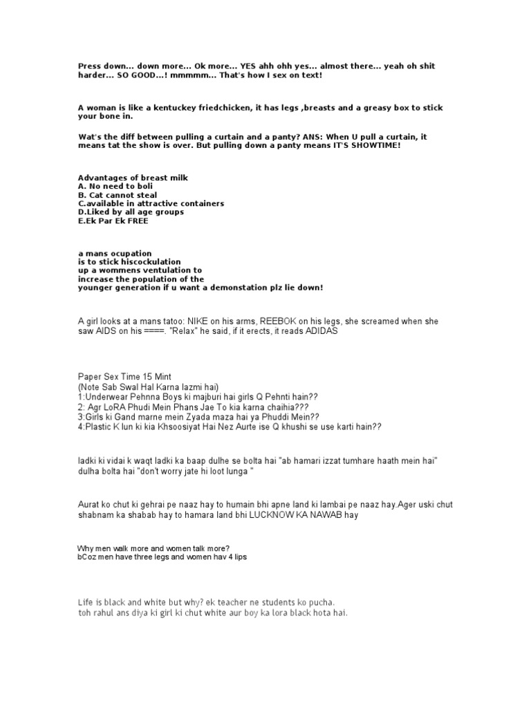 Humorous Adult Jokes and Anecdotes | PDF