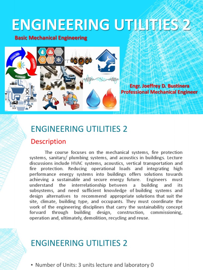 Engineering Utilities 2 (OVERVIEW) PDF System Engineering