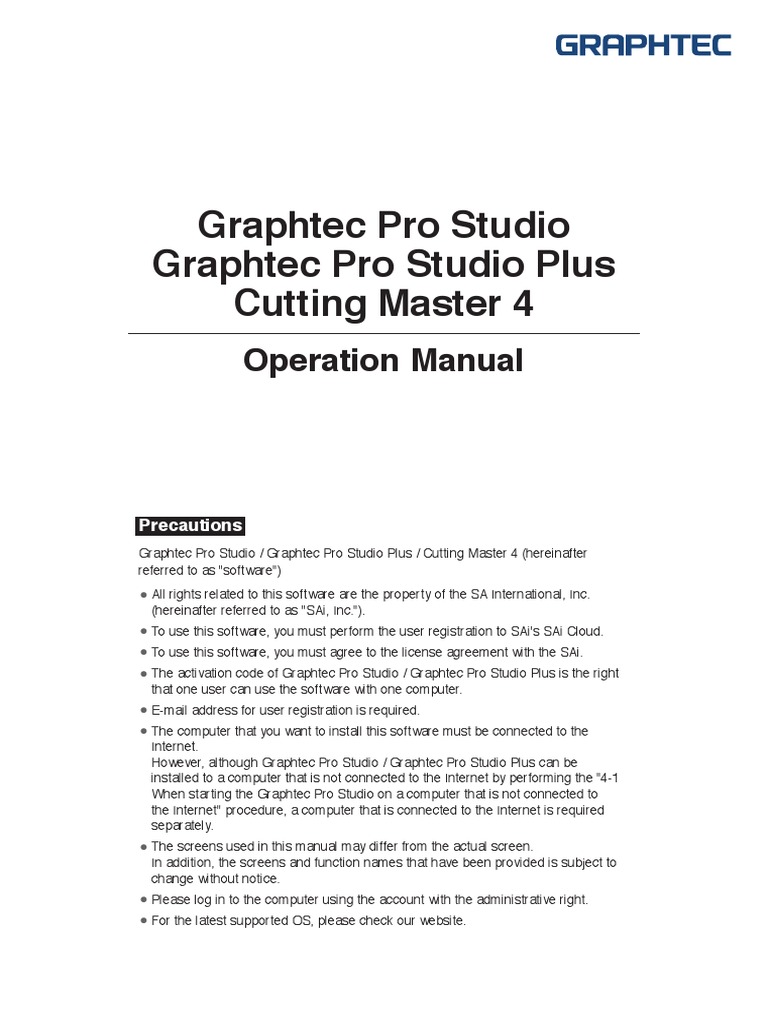 Graphtec Pro Studio Graphtec Pro Studio Plus Cutting Master 4 PDF
