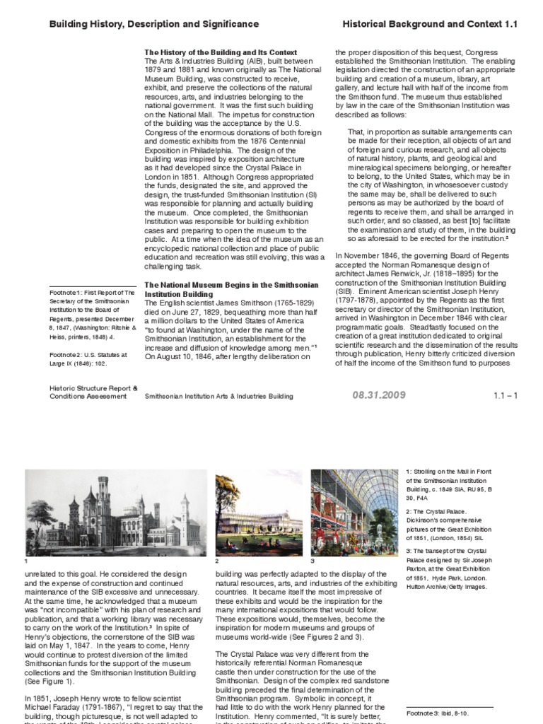Historical Background and Context 1.1 Building History, Description and