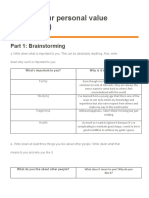 Identify Your Personal Value (Worksheet)