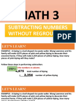 Math 3V - Subtraction Without Regrouping