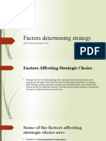 Factors Determining Strategy: Factor Affecting Strategic Choice