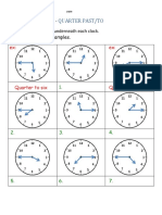 Telling The Time - Quarter Past/To: Write The Correct Time Underneath Each Clock. Look at The Given Examples
