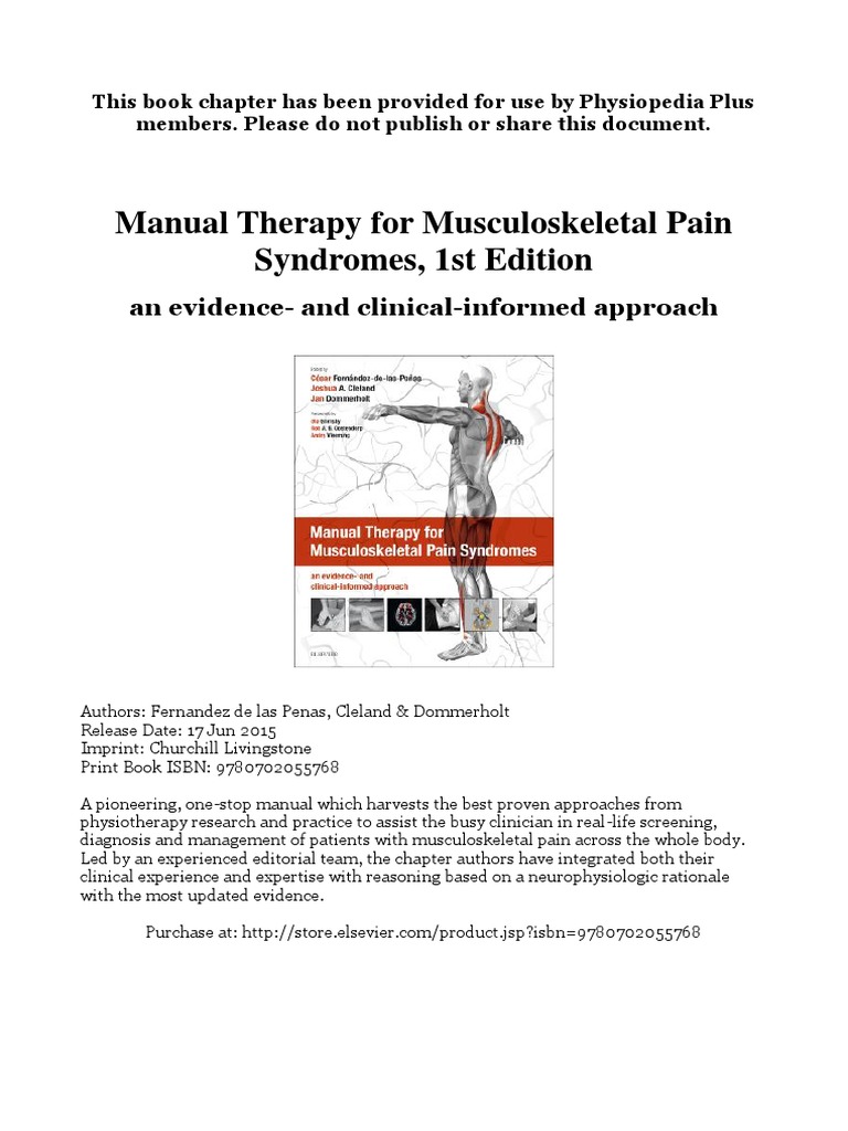 Manual Therapy For Musculoskeletal Pain Syndromes, 1st Edition PDF
