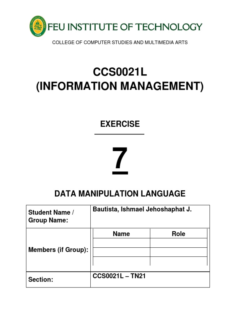 SQL Data Manipulation Exercise Guide | PDF | Data | Information Technology