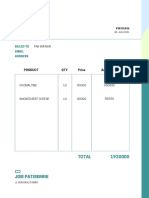 Green Casual Corporate Mental Health Service Invoice