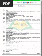 9th Computer Chap 2 Short Questions Pdf