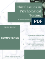 Ethical Issues in Psychological Testing: By: Precious Grace Patillo & Xyza Chloie Llorente