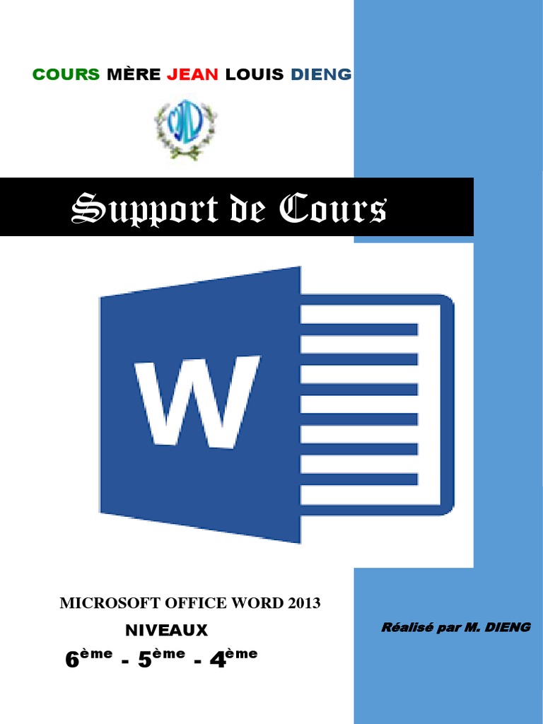 Support de Cours Word 2013 | PDF | Microsoft Word | Contrôle (touche)