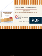 BEDAH BUKU & DISKUSI PUBLIK DINAMIKA KEBIJAKAN TARIF CUKAI ROKOK. Bersama Center For Indonesia Taxation Analysis (CITA) Jakarta, 20 November 2019