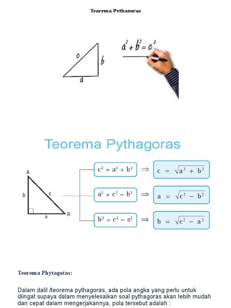 Soal dan Pola Teorema Pythagoras Kelas 8 | PDF
