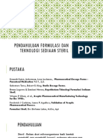 Pendahuluan Formulasi Dan Teknologi Sediaan Steril