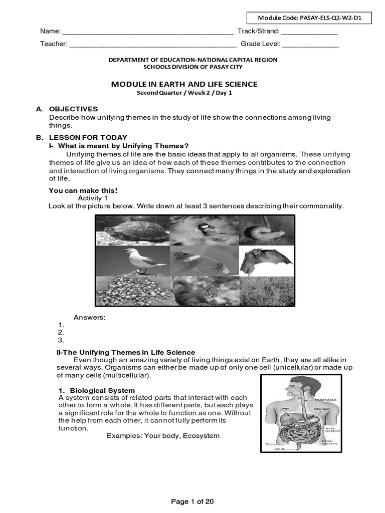 Unifying Themes in Life Science Module | PDF | Ecosystem | Parasitism