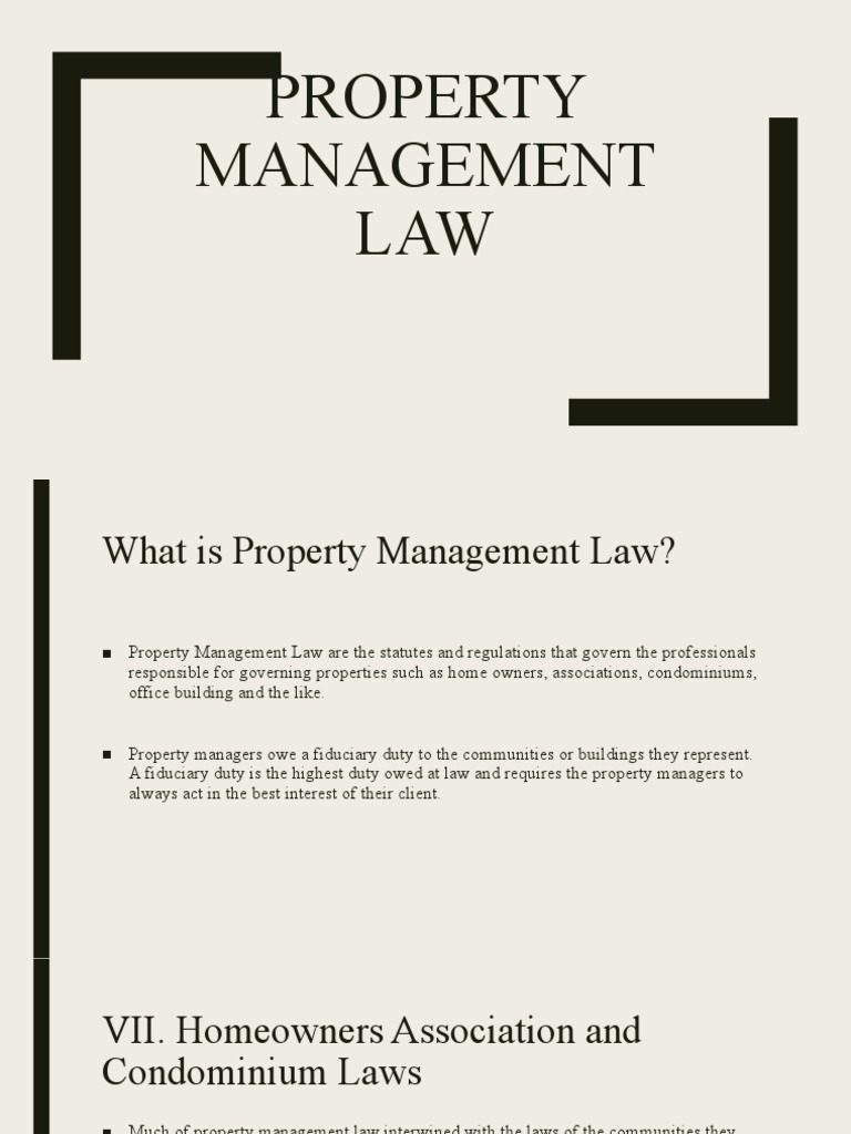 Property Management Law PDF Law Of Obligations Condominium