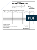 Hotel Bill Template for Cash Payment