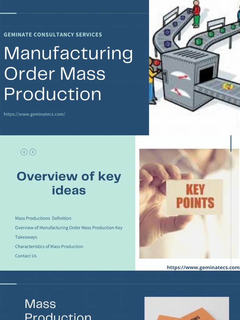 Manufacturing Order Mass Production | PDF