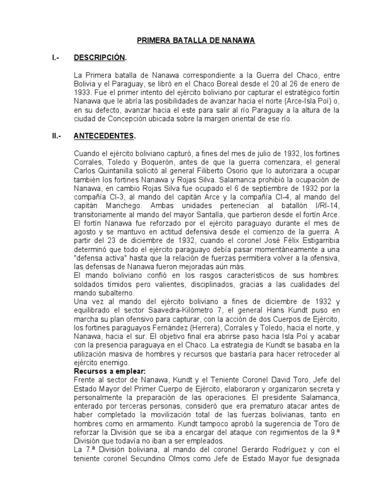Texto Batalla de Nanawa | PDF | Guerra | Militar