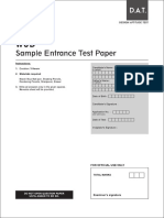 DAT Sample Entrance Test Paper II