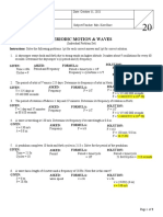 Periodic Motion & Waves Problem Set