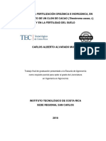 Efecto Fertilización Orgánica Inorgánica Rendimiento Clon Cacao (Theobroma Cacao, L) en La Fertilidad Del Suelo